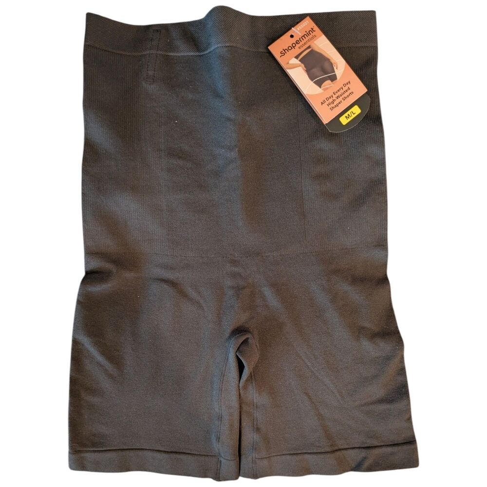 Shapermint High-Waisted Shaper Shorts MED/LG Black All Day Every Day NEW